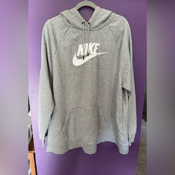 Nike Women's Gray Hoodie with White Logo - Picture 1 of 6
